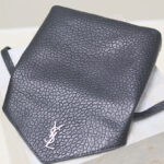 Saint Laurent Cassandre Envelope Messenger In Lambskin Black